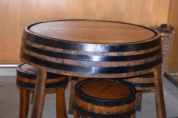 barrel table and stools at Quinta de Noval 