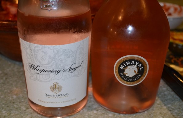 Whispering Angel and Miraval side by side