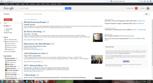My Google reader Screen - see how everything is grouped by the blogs?