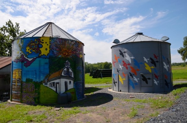 you can see solar panels in the back