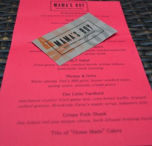 mama's boy menu