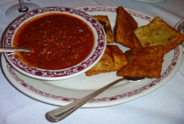 Fried Ravioli with Meat Sauce