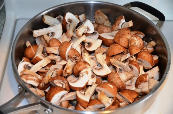 Sauteing the mushrooms