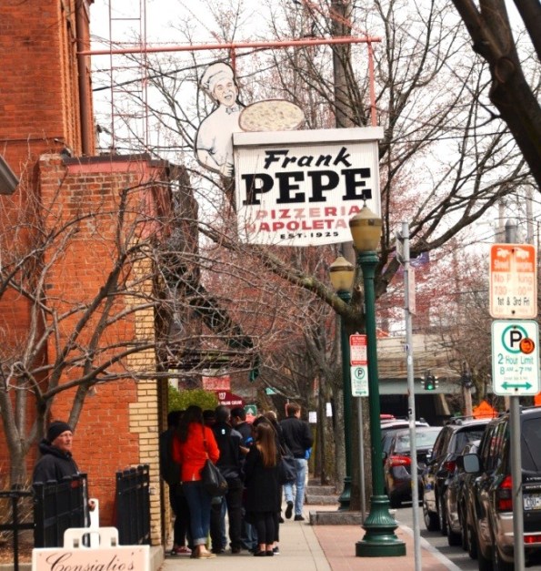 Frank Pepe pizza - waiting