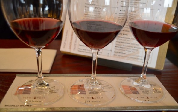 Pinot Noir tasting Flight at Vino Volo