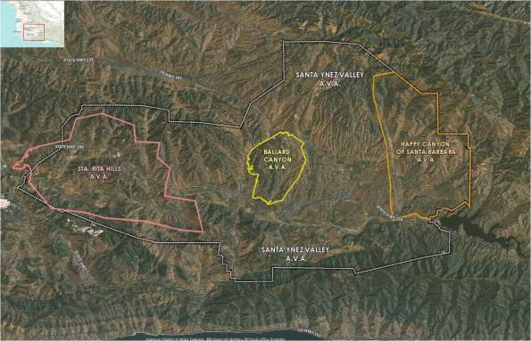 Map of Ballard Canyon AVA