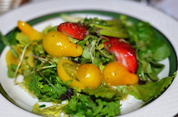 Micro greens with Strawberries and a Lemon Vinaigrette