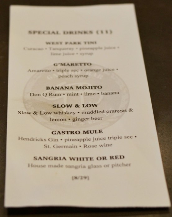 Gastro Bar Cocktail List