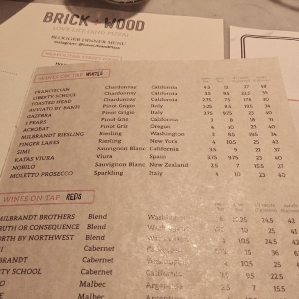 Brick+wood Wine list