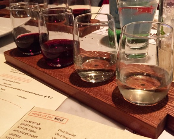 wine flight at Brick+Wood