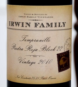 Irwin Family Vineyards Tempranillo