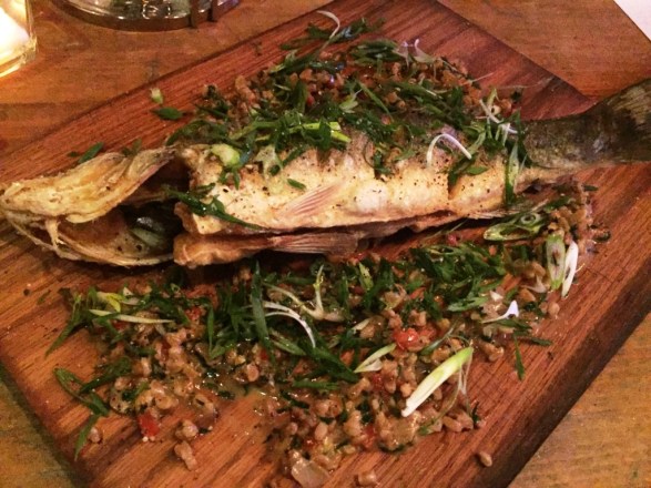 Roasted and Fried Branzino