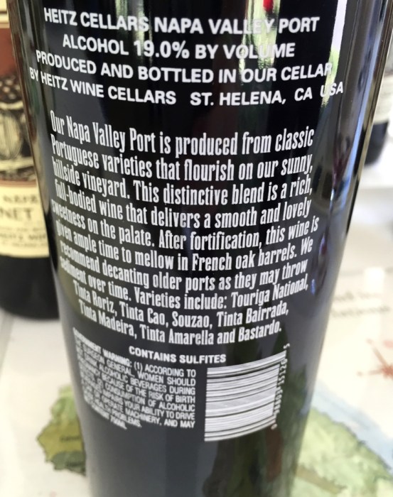 Heitz InkGrade Port Back Label