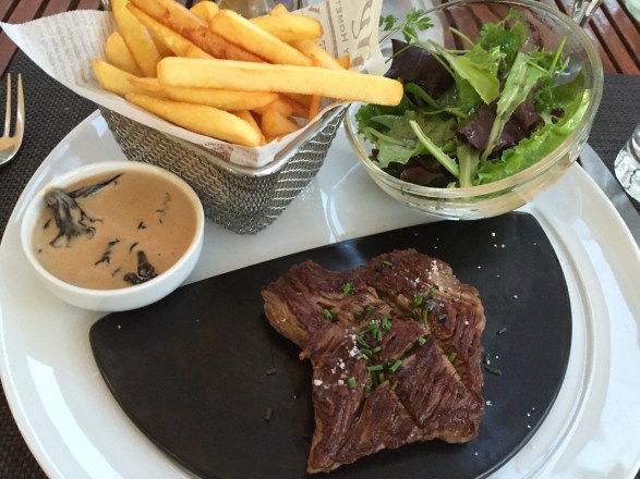 Grilled Veal with creamy mushroom sauce