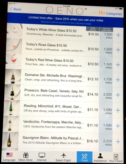 wines by glass at Oeno