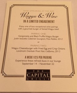 Wagyu and Wine at Capital Grille