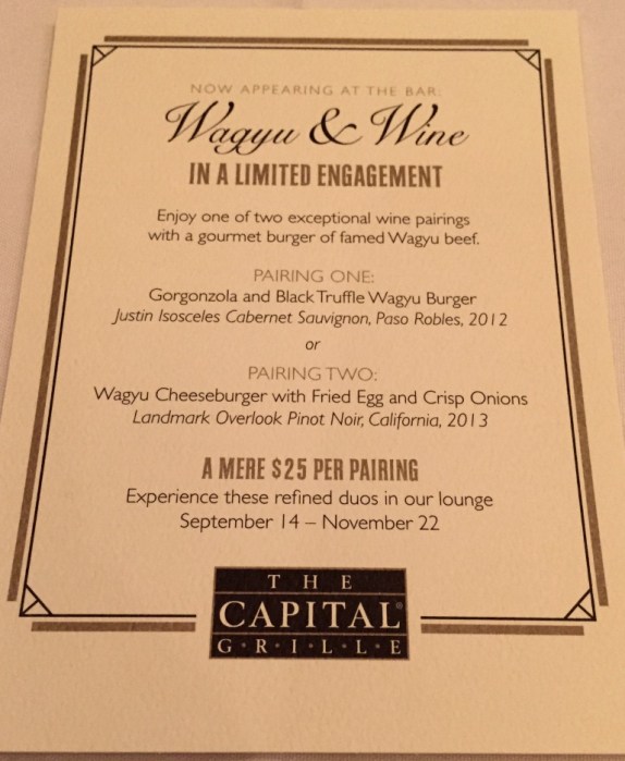 Wagyu and Wine at Capital Grille