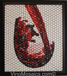 This beautiful artwork is constructed from top wine foils. Picture courtesy of Ryan Sorrellof VinoMosaic.com