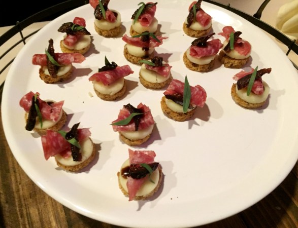 Franklin Street Works Manchego and soppresata crostini