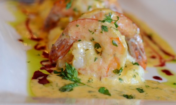 Shrimp and grits at Noir Stamford