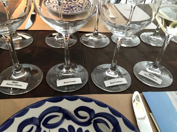 Bisol and Maeli tasting setup 1