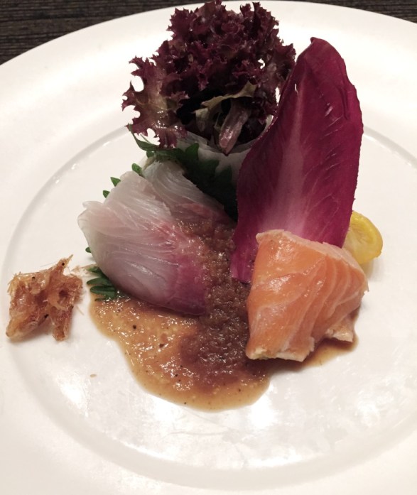 Sashimi Salad with Lettuce Handrolls