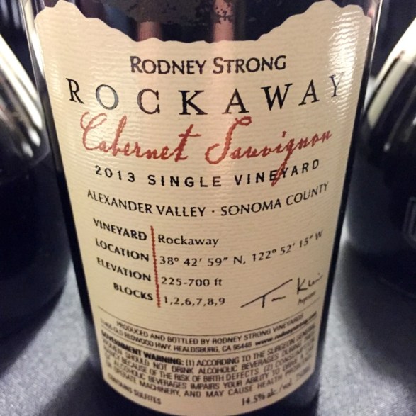 Rodeny Strong Rockaway Cabernet Sauvignon Back label