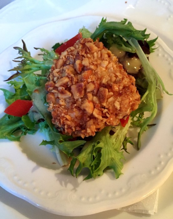 Warm Hazelnut Crusted Goat Cheese