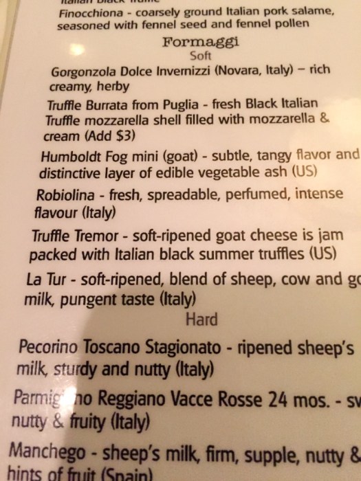 TerraSole charcuterie cheese selection