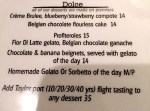 TerraSole dessert menu