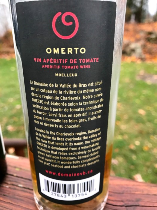 domaine de la vallee du bras omerto back label