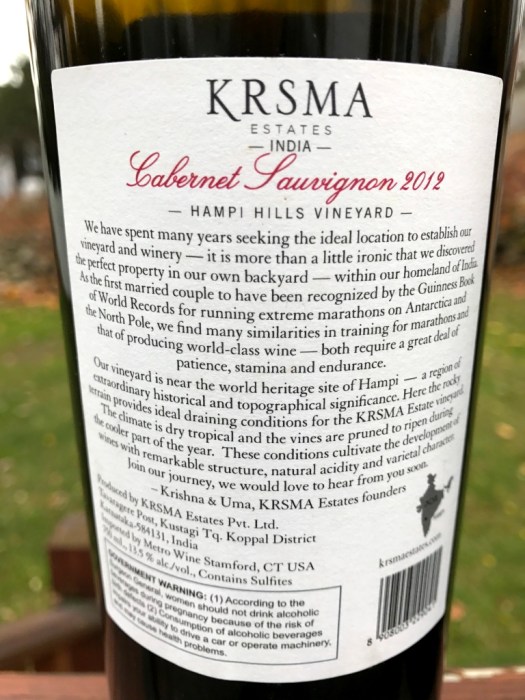 krsma estates cabernet sauvignon back label