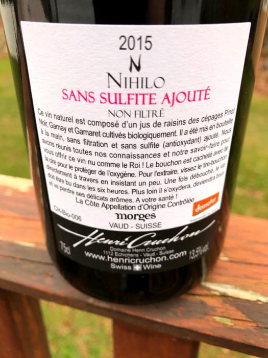 Henri Cruchon nihili back label