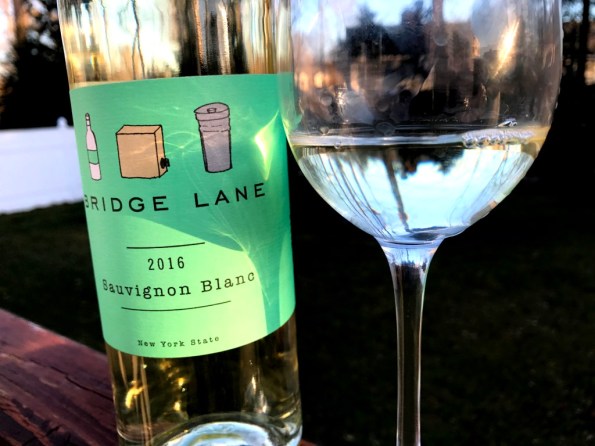 Bridge Lane Sauvignon Blanc with the glass