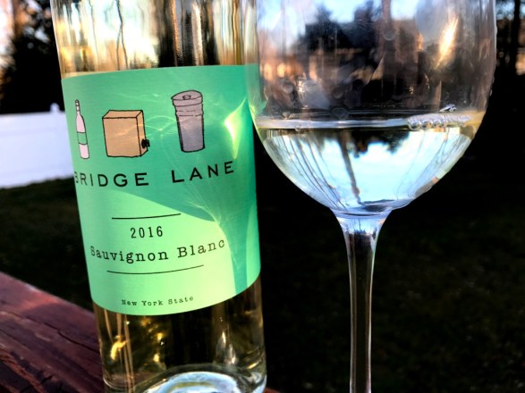 Bridge Lane Sauvignon Blanc with the glass