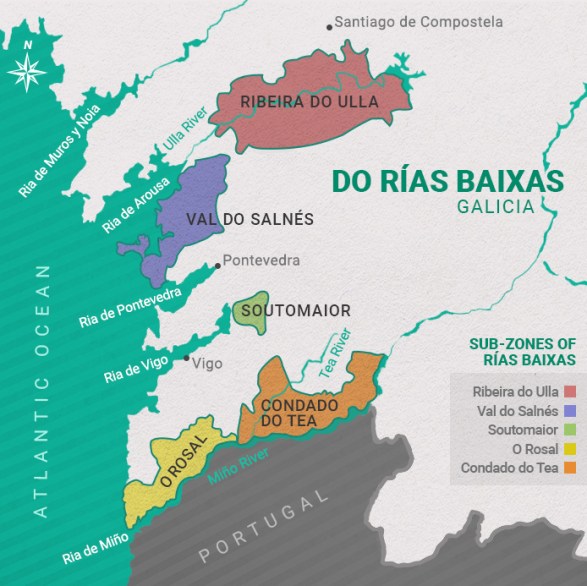 Rias Baixas Wiune Regions Map