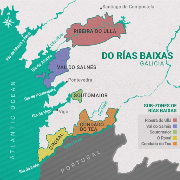 Rias Baixas Wiune Regions Map