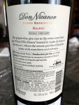 Nieto Senetimer Don Nicanor Malbec back&nbsp;label