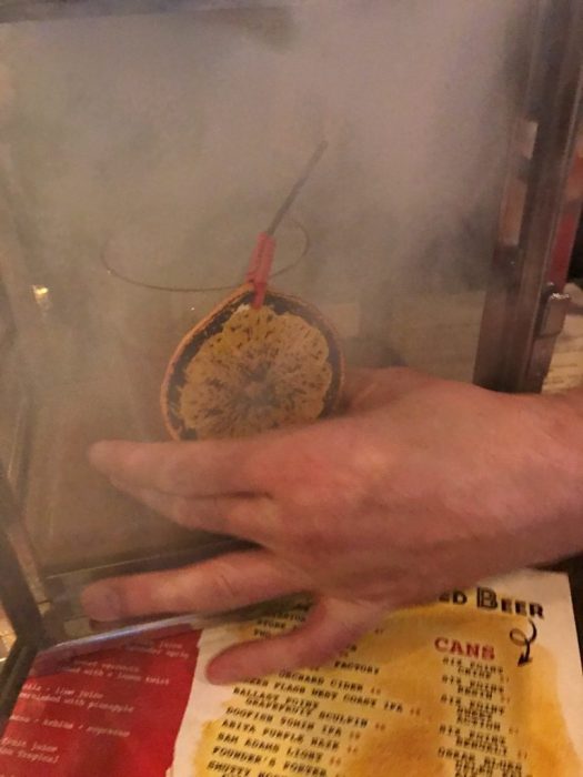 Table smoked cocktail at Killer B