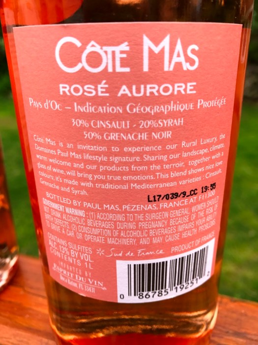 Paul Mas Rose Aurore Back Label