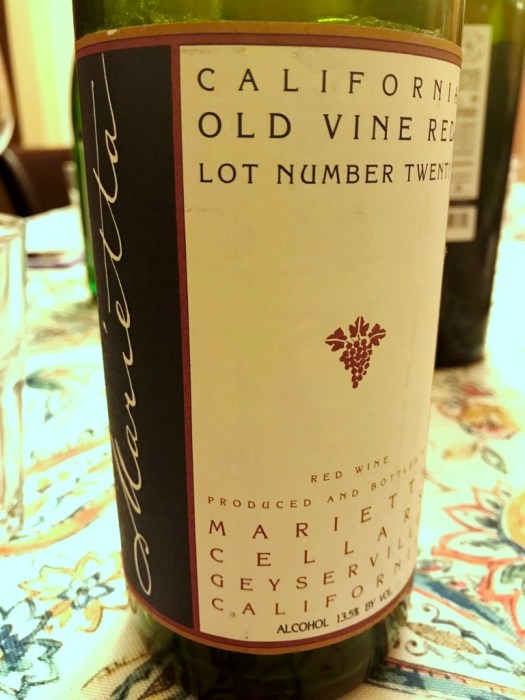 Marietta Old Vine Red side label