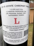 Lieb Cellars Cab Franc Back&nbsp;Label