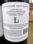 Lieb Cellars Petit Verdot Back&nbsp;Label