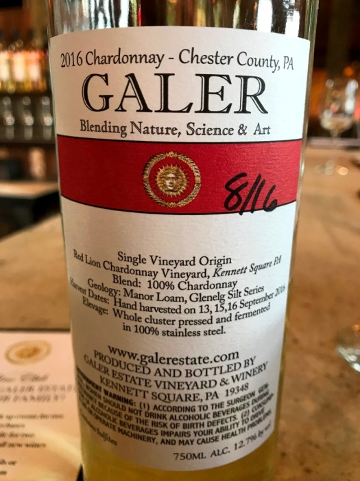Galer Estate Red Lion Chardonnay back label