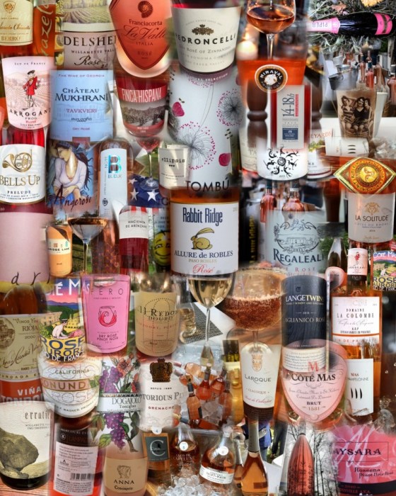 Rosé wines auto collage